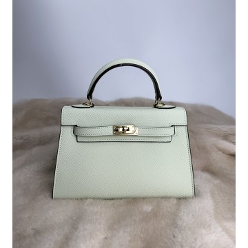 Женская кожаная сумка Kelly 22 мятная фото