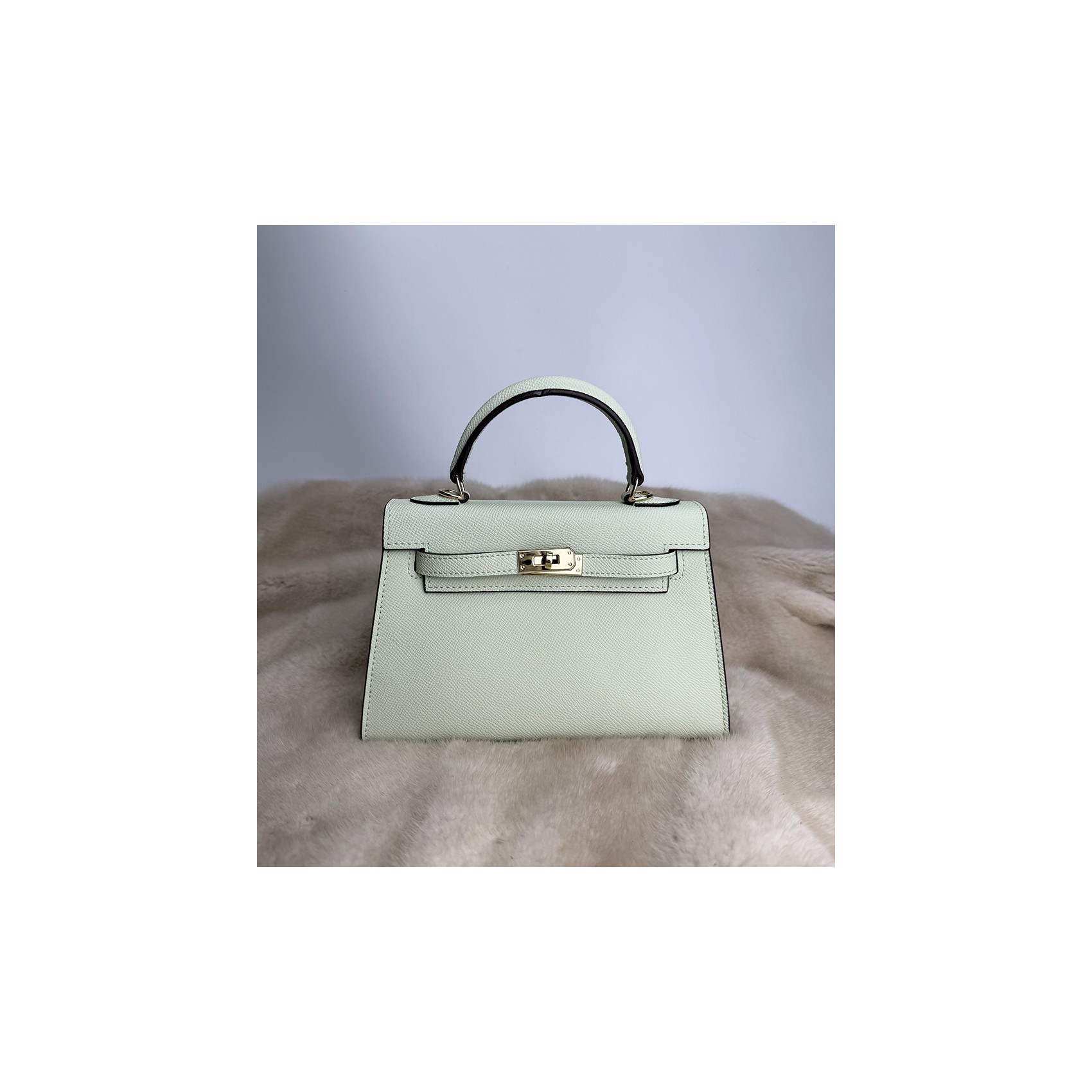 Женская кожаная сумка Kelly 22 мятная