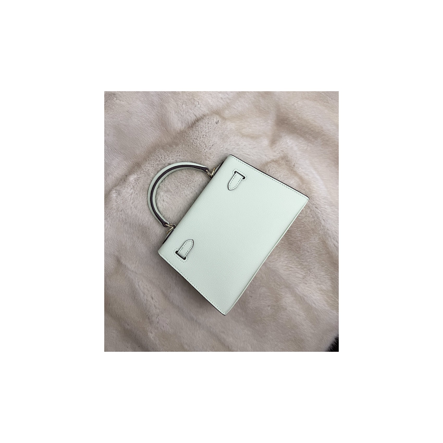 Женская кожаная сумка Kelly 22 мятная