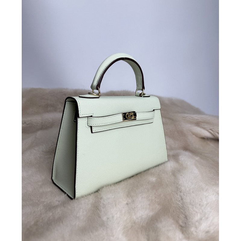 Жіноча шкіряна сумка Kelly 22 м'ятна - 10 фото