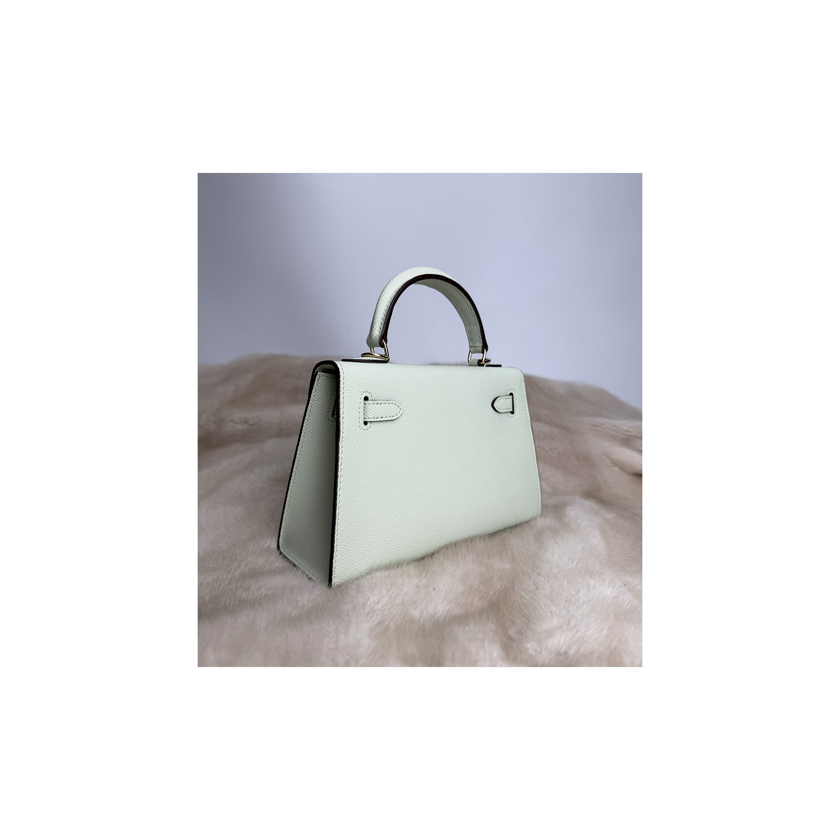 Женская кожаная сумка Kelly 22 мятная