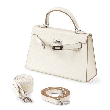 Жіноча шкіряна сумка Kelly 22 біла фото