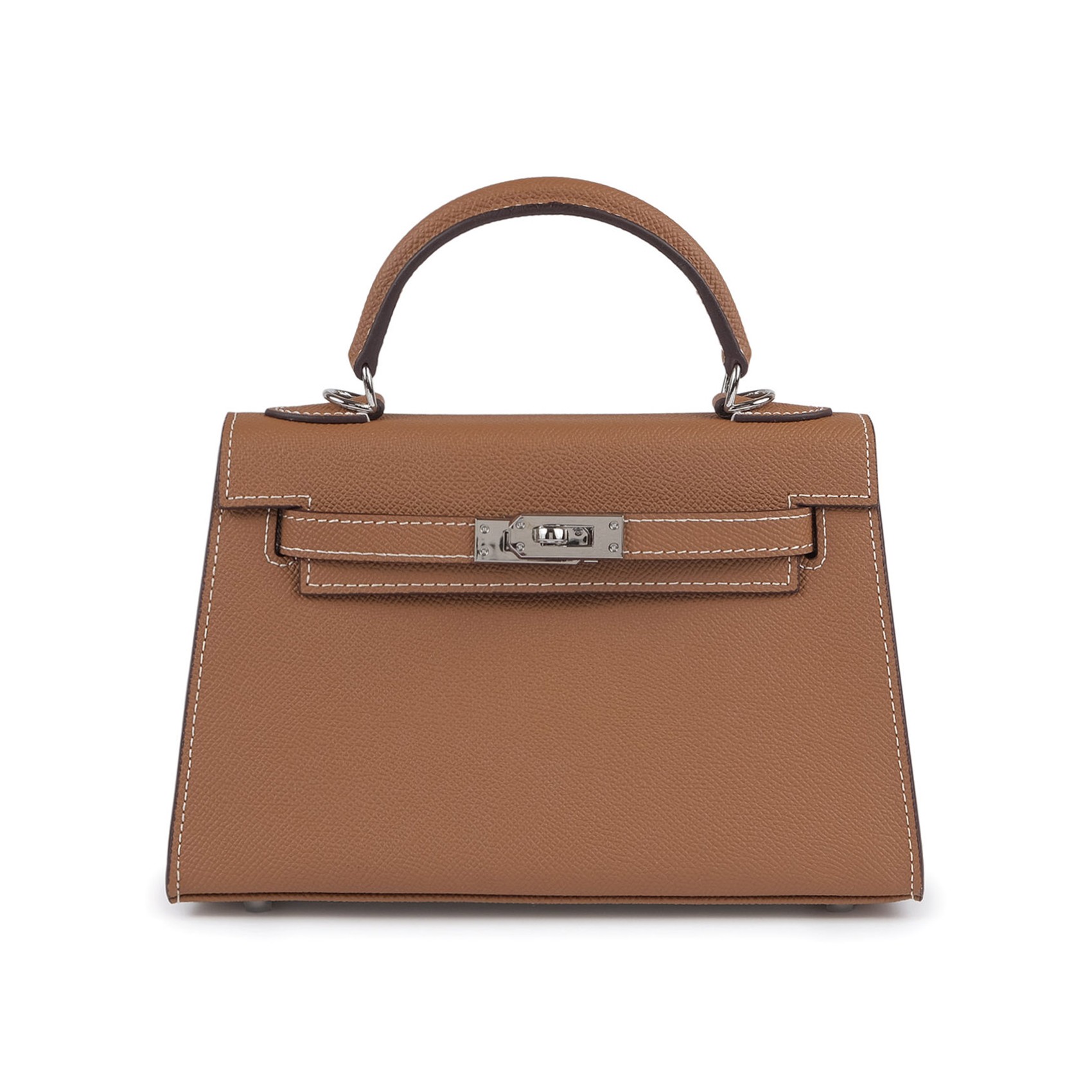 Женская кожаная сумка Kelly 22 коричневая