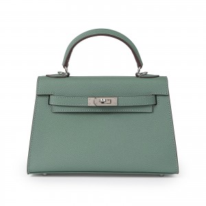 Женская кожаная сумка Kelly 22 бирюзовая