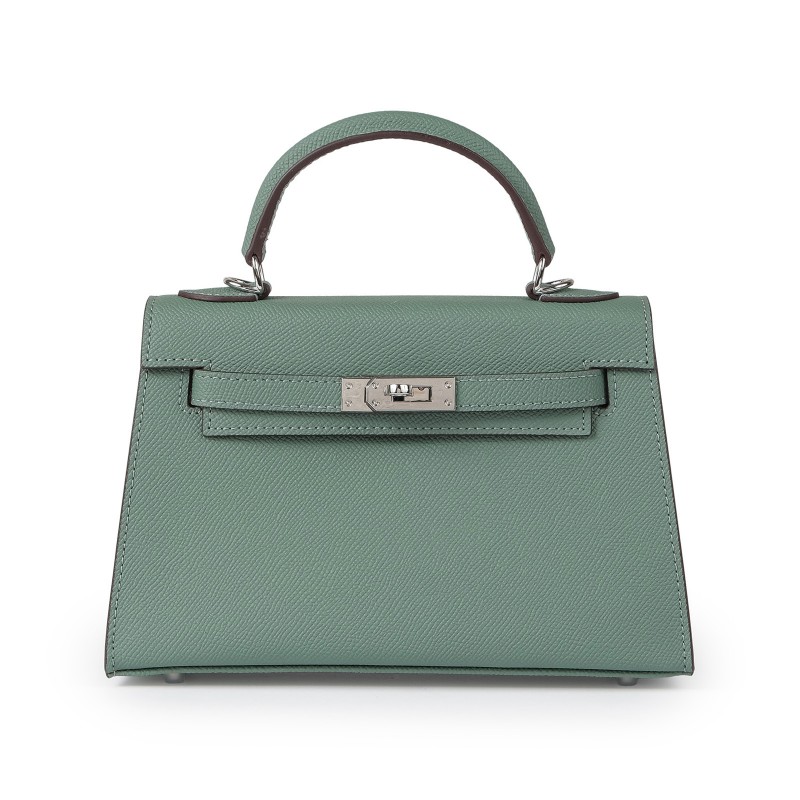 Женская кожаная сумка Kelly 22 бирюзовая