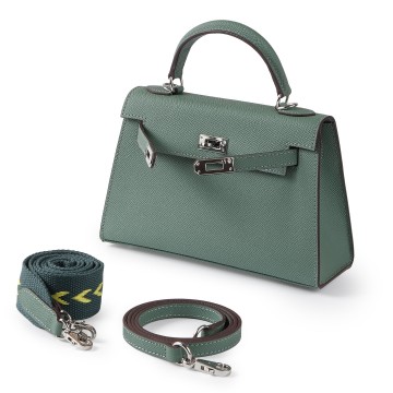 Жіноча шкіряна сумка Kelly 22 бірюзова фото