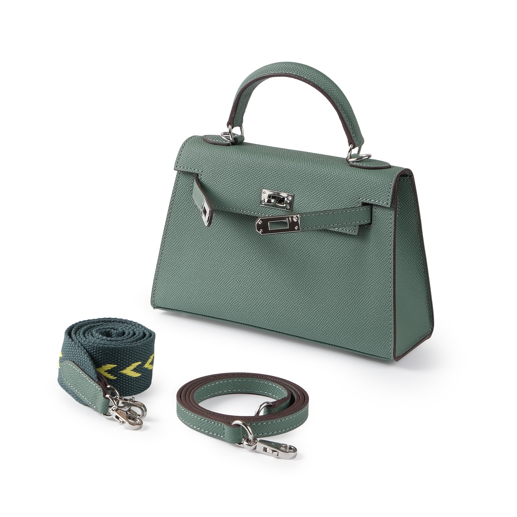 Женская кожаная сумка Kelly 22 бирюзовая