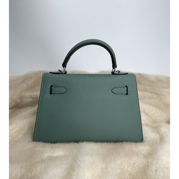 Женская кожаная сумка Kelly 22 бирюзовая фото