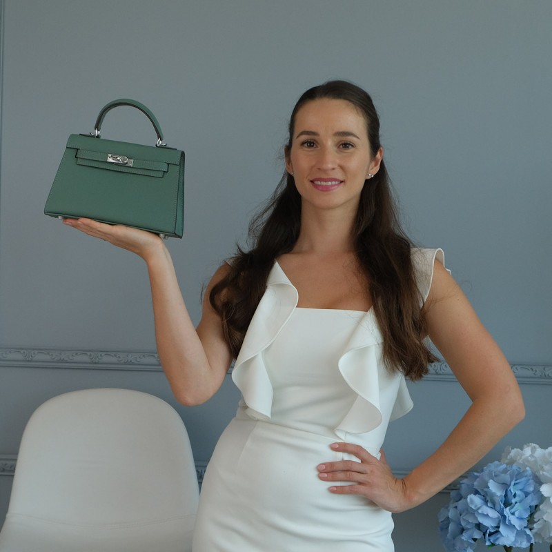 Жіноча шкіряна сумка Kelly 22 бірюзова - 5 фото