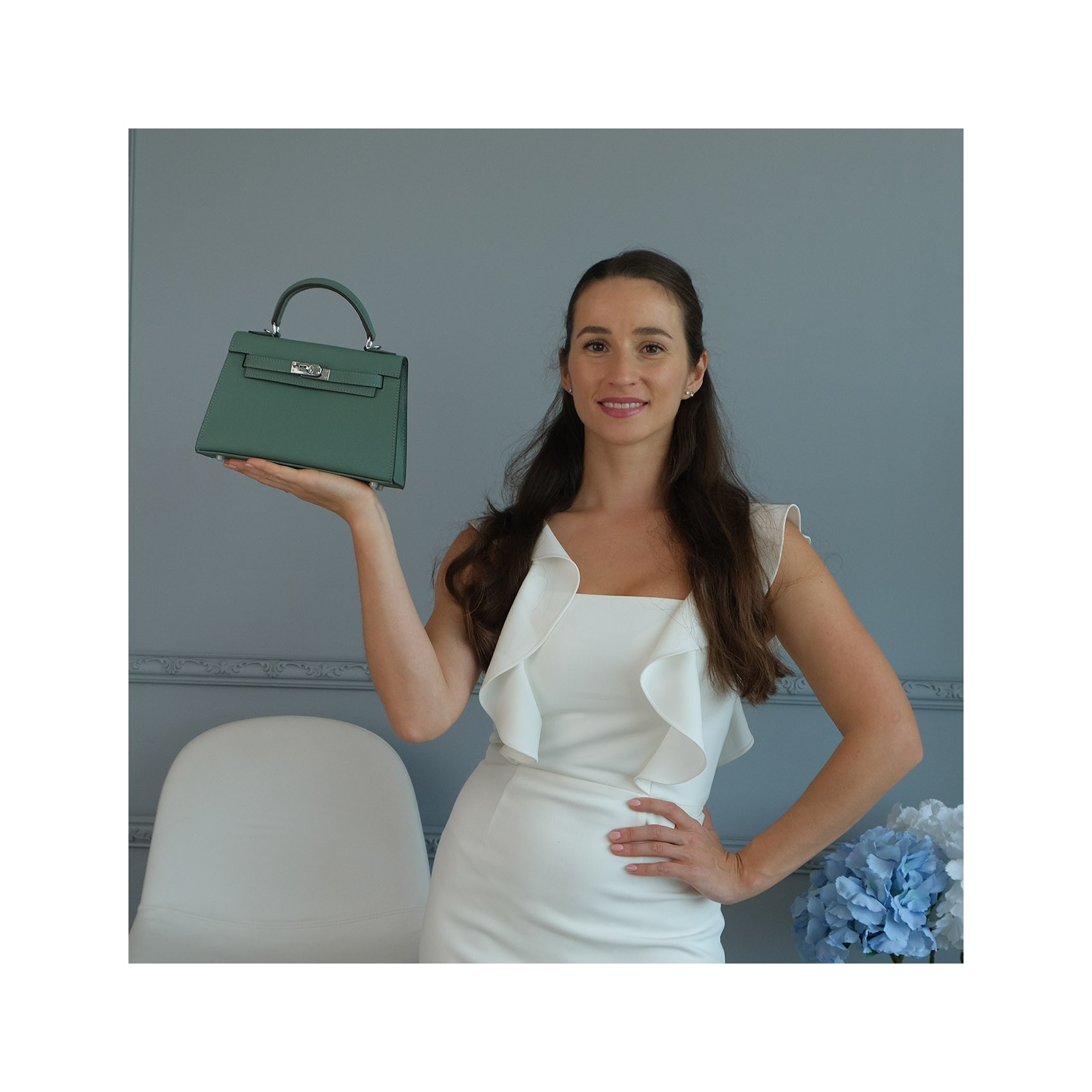 Жіноча шкіряна сумка Kelly 22 бірюзова