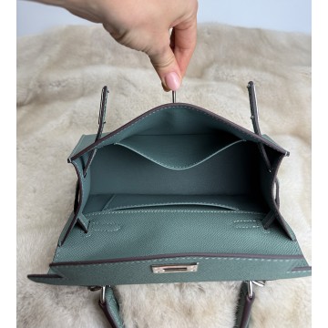 Женская кожаная сумка Kelly 22 бирюзовая фото