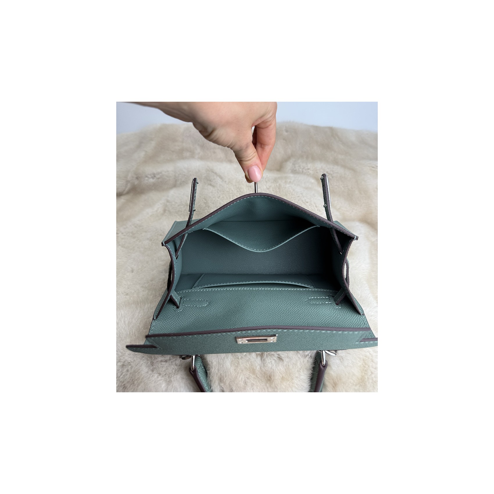 Жіноча шкіряна сумка Kelly 22 бірюзова