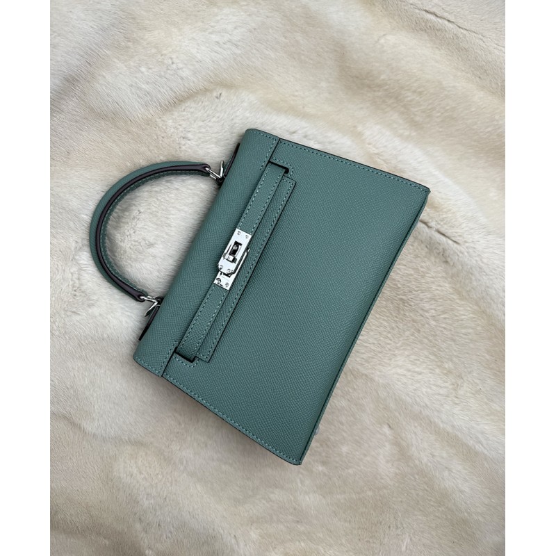 Жіноча шкіряна сумка Kelly 22 бірюзова - 7 фото