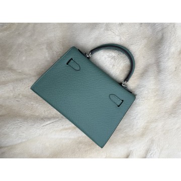 Женская кожаная сумка Kelly 22 бирюзовая фото