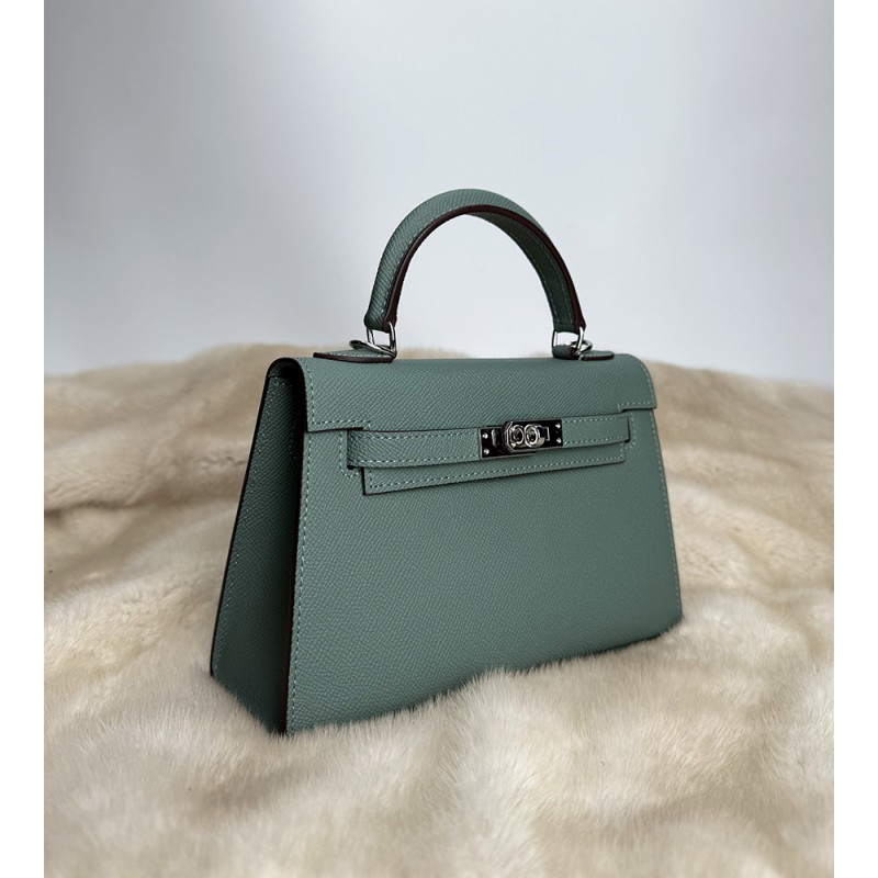 Жіноча шкіряна сумка Kelly 22 бірюзова - 12 фото