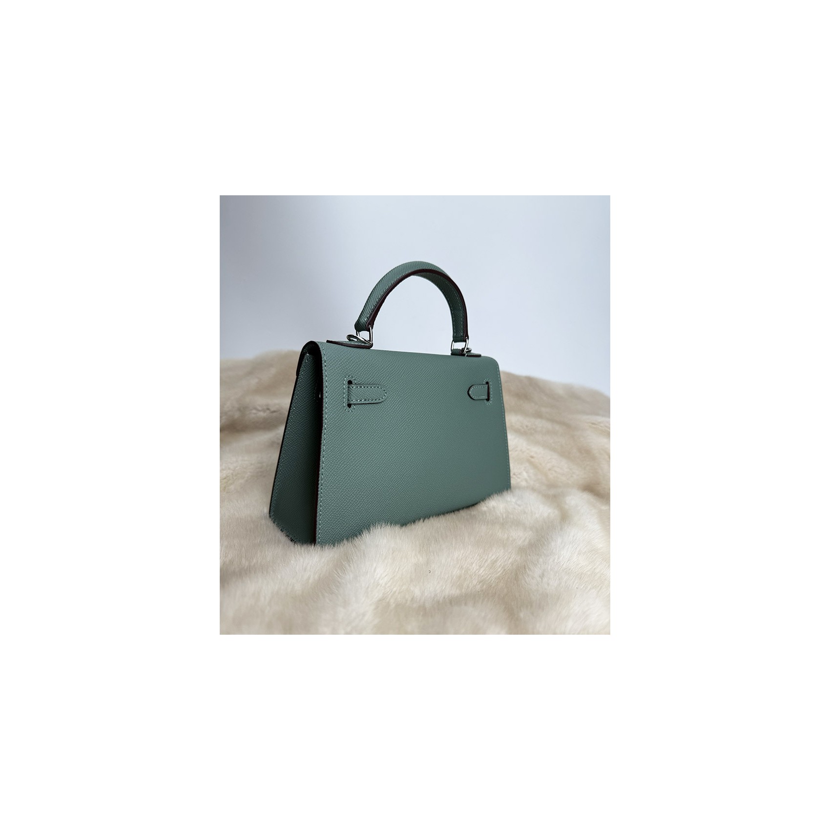 Женская кожаная сумка Kelly 22 бирюзовая