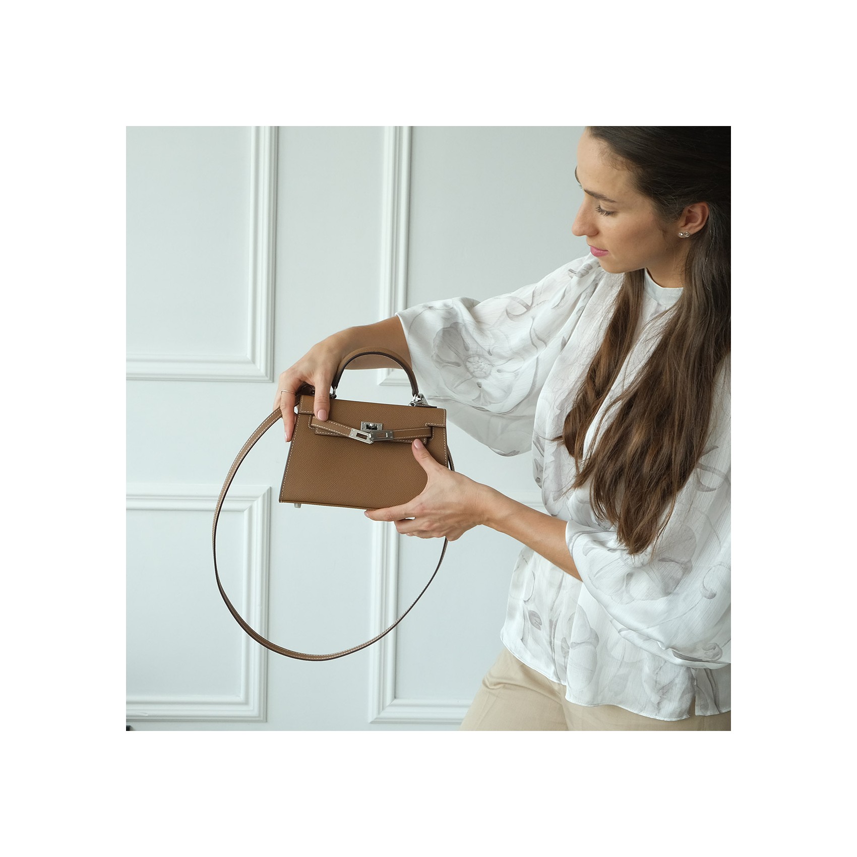 Жіноча шкіряна сумка Kelly 22 коричнева