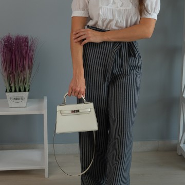 Жіноча шкіряна сумка Kelly 22 біла фото