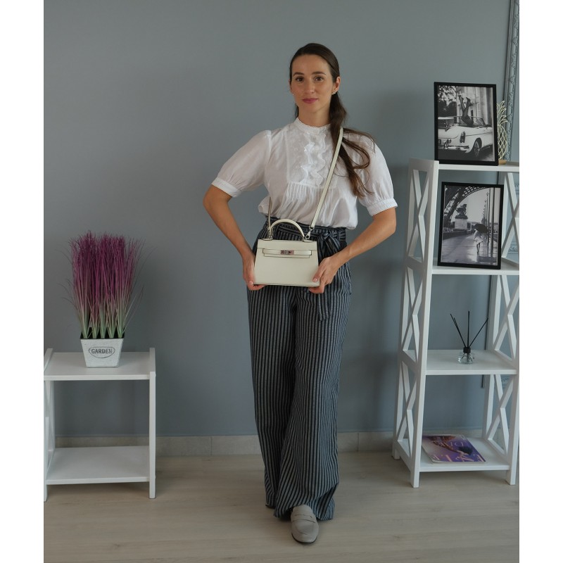 Жіноча шкіряна сумка Kelly 22 біла - 5 фото