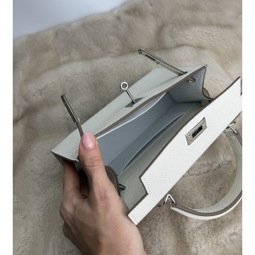 Жіноча шкіряна сумка Kelly 22 біла фото