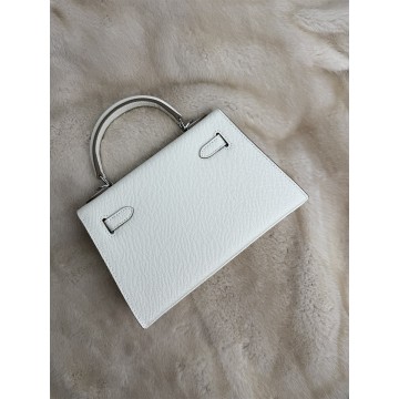 Женская кожаная сумка Kelly 22 белая фото