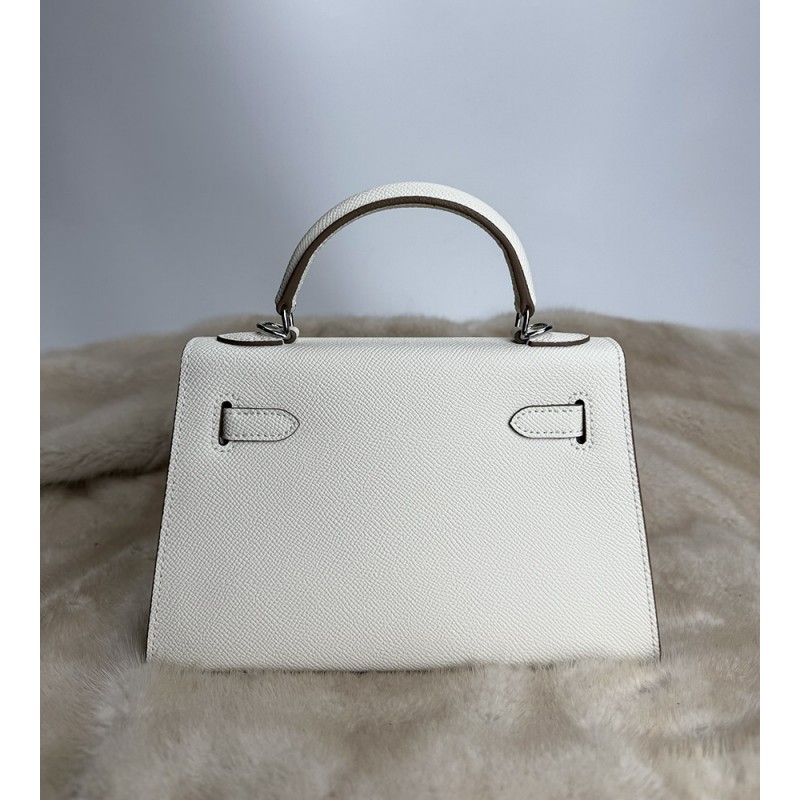 Жіноча шкіряна сумка Kelly 22 біла - 7 фото