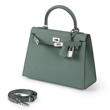 Жіноча шкіряна сумка Kelly 25 бірюзова фото