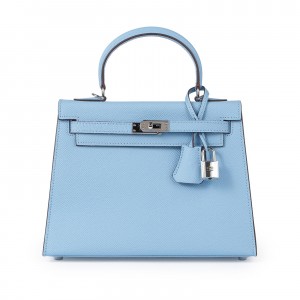 Жіноча шкіряна сумка Kelly 25 блакитна
