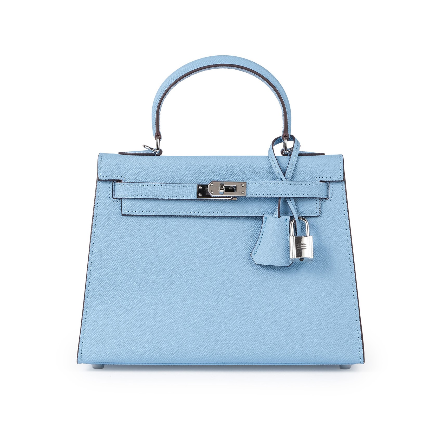 Женская кожаная сумка Kelly 25 голубая