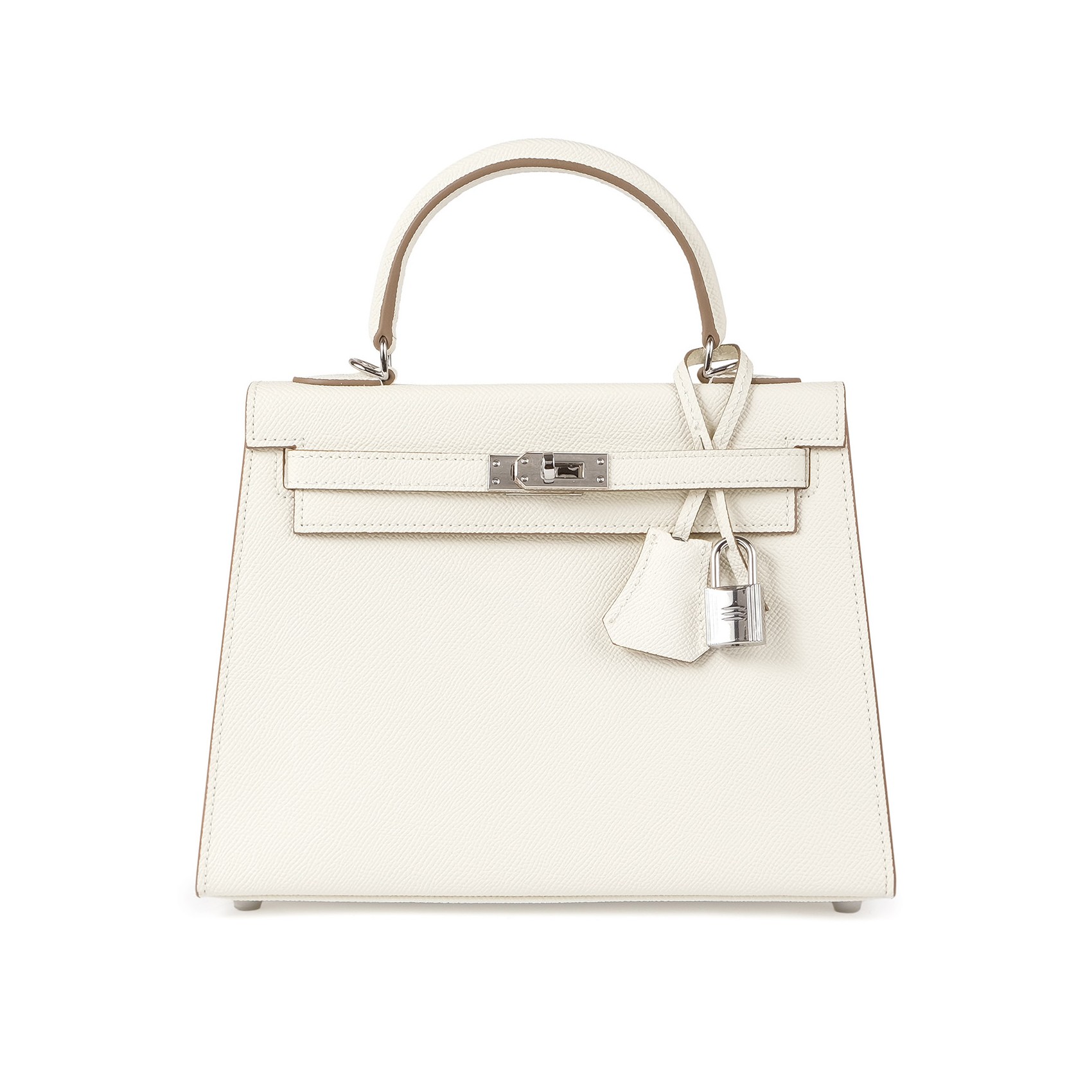 Женская кожаная сумка Kelly 25 белая