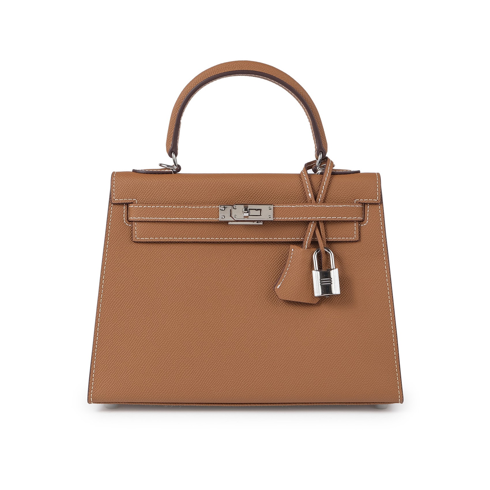 Женская кожаная сумка Kelly 25 коричневая