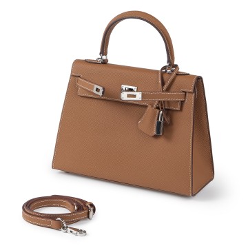 Жіноча шкіряна сумка Kelly 25 коричнева фото