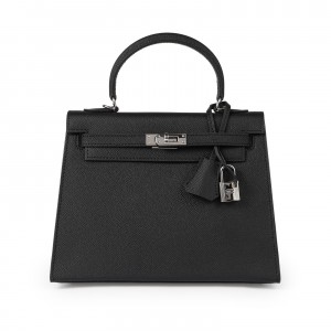 Женская кожаная сумка Kelly 25 черная