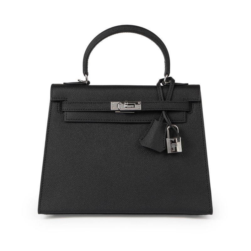 Женская кожаная сумка Kelly 25 черная