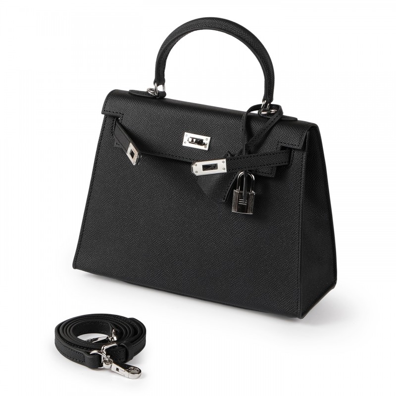 Жіноча шкіряна сумка Kelly 25 чорна - 1 фото