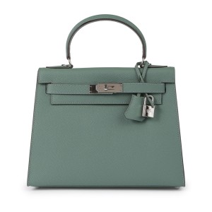 Женская кожаная сумка Kelly 28 бирюзовая