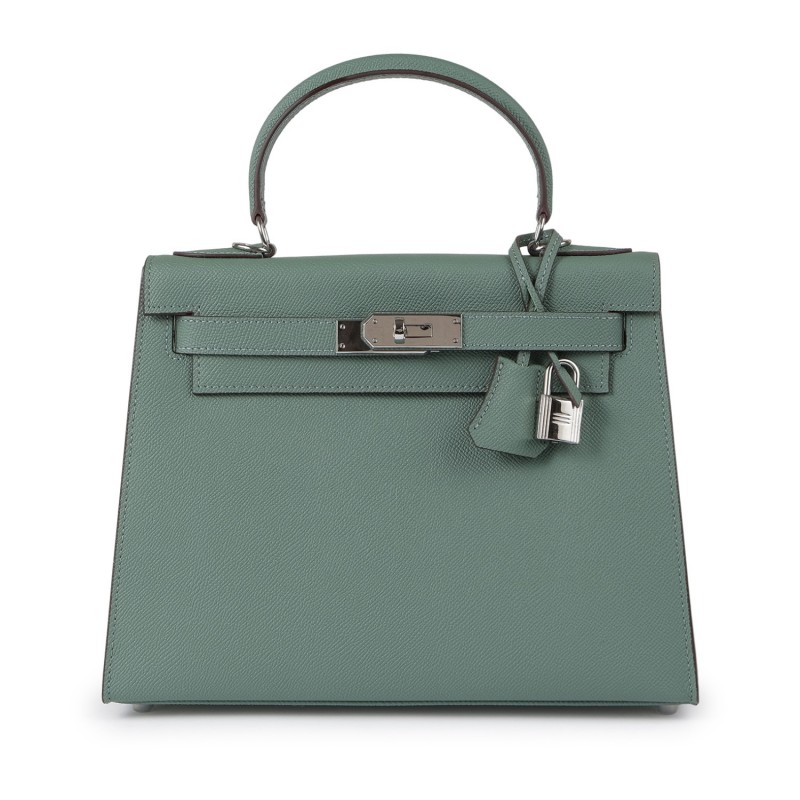 Женская кожаная сумка Kelly 28 бирюзовая