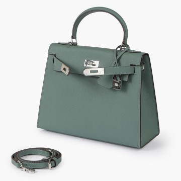 Женская кожаная сумка Kelly 28 бирюзовая фото