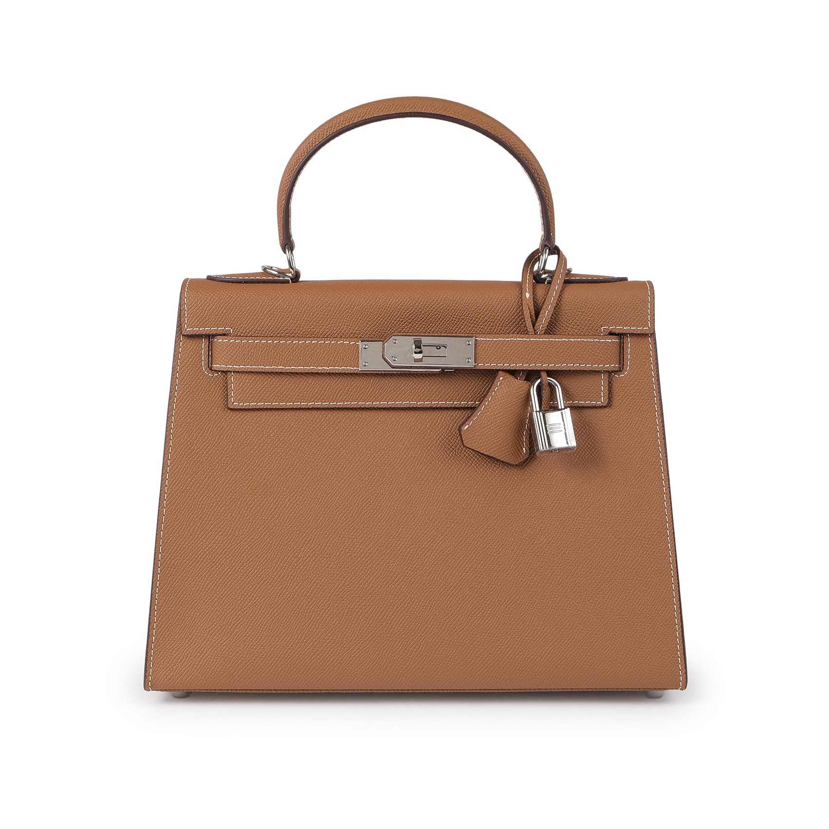 Женская кожаная сумка Kelly 28 коричневая