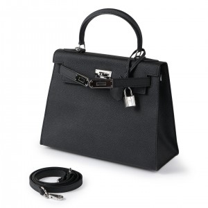 Женская кожаная сумка Kelly 28 черная