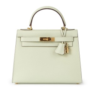 Женская кожаная сумка Kelly 28 мятная