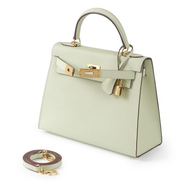 Женская кожаная сумка Kelly 28 мятная фото