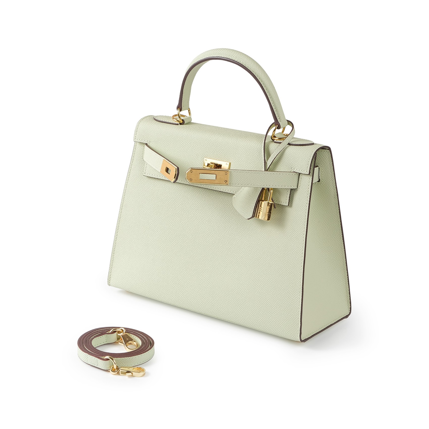 Женская кожаная сумка Kelly 28 мятная