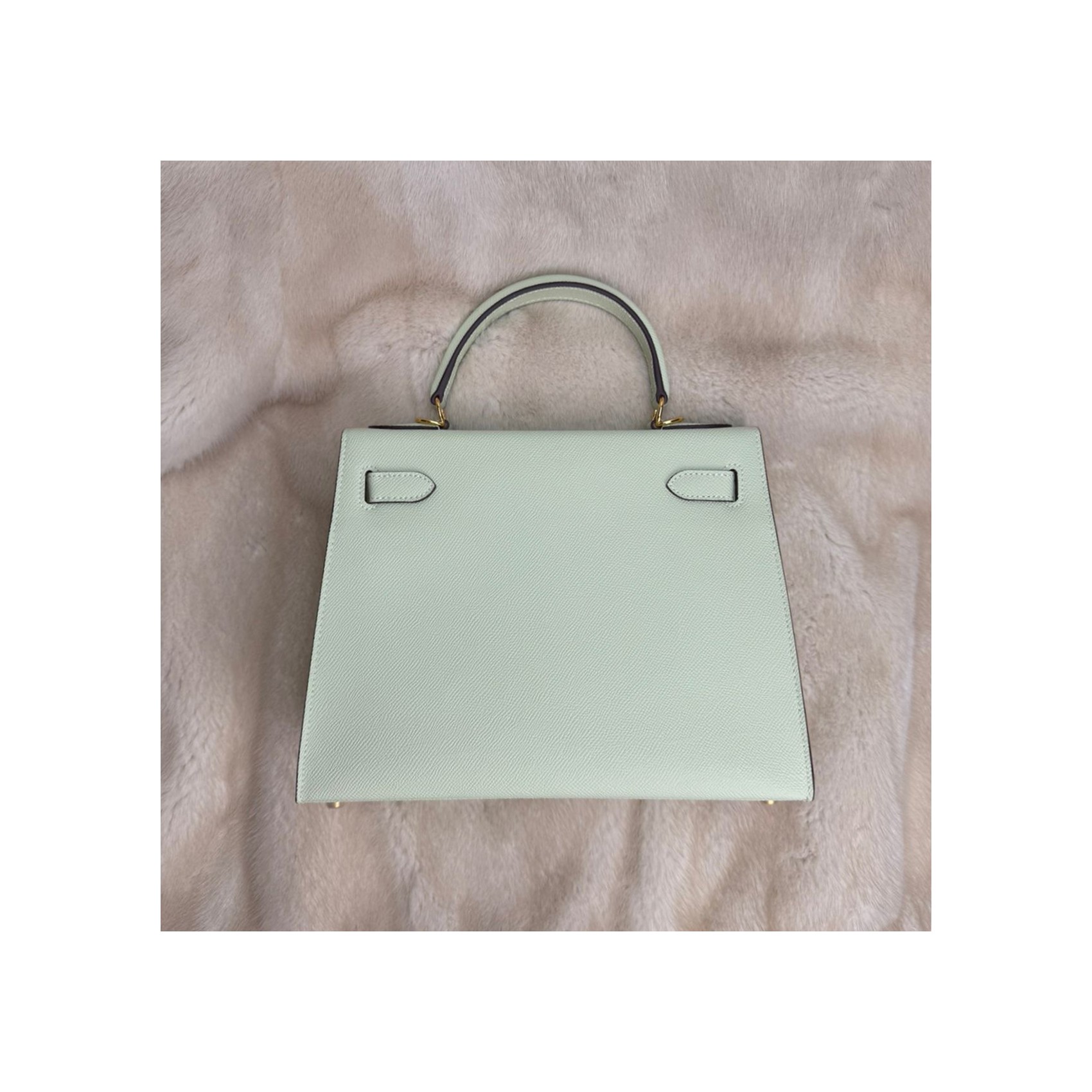 Женская кожаная сумка Kelly 28 мятная