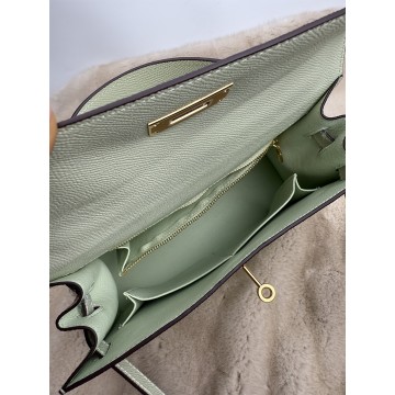 Женская кожаная сумка Kelly 28 мятная фото