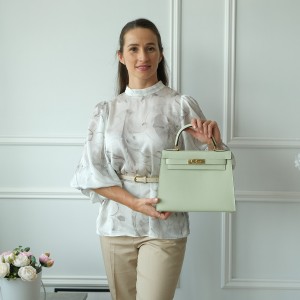 Женская кожаная сумка Kelly 28 мятная