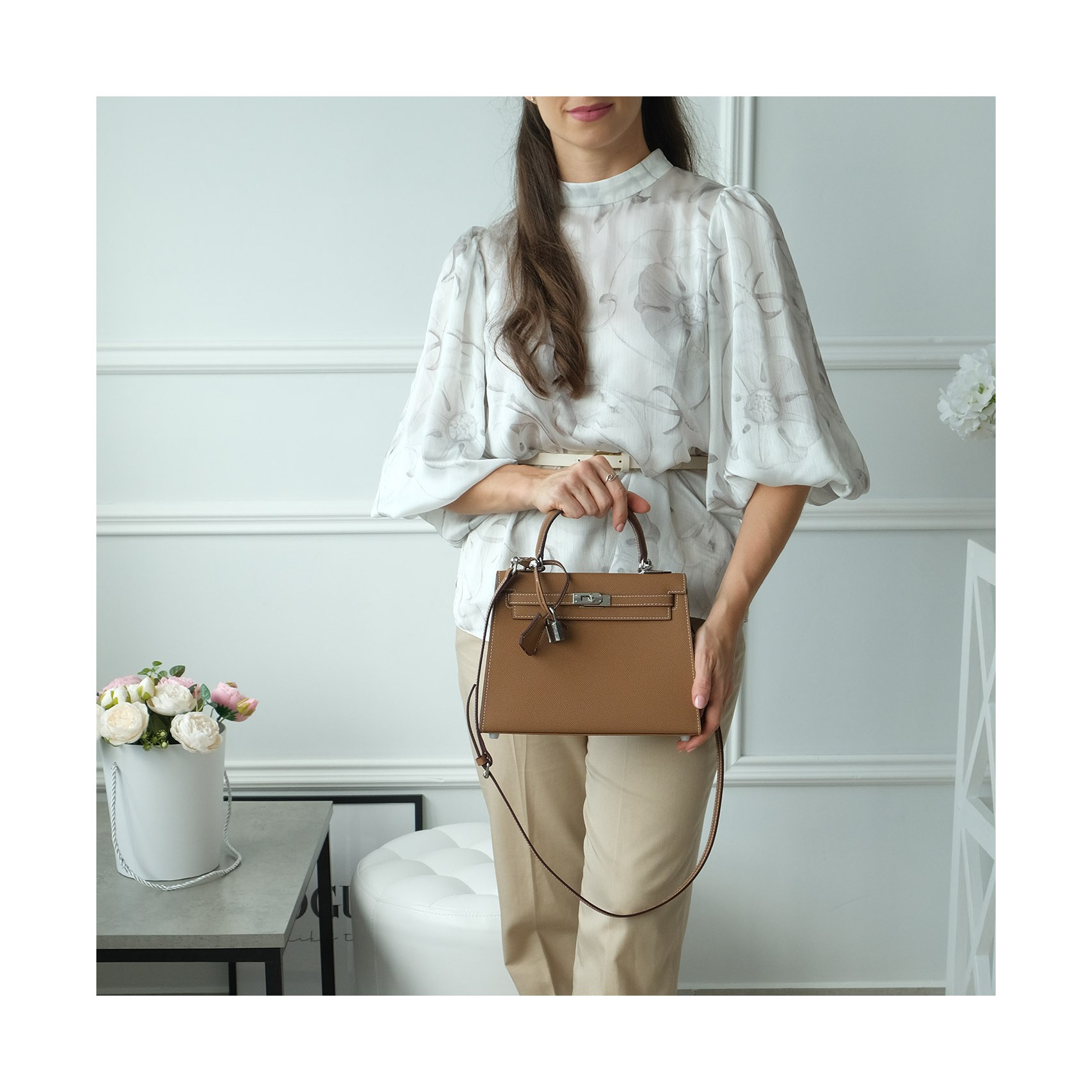 Жіноча шкіряна сумка Kelly 25 коричнева