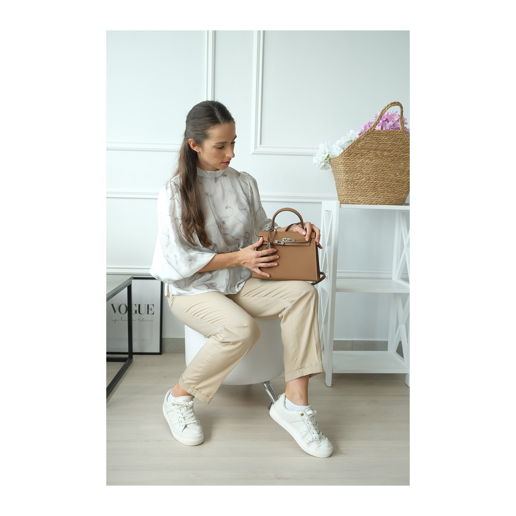 Жіноча шкіряна сумка Kelly 25 коричнева