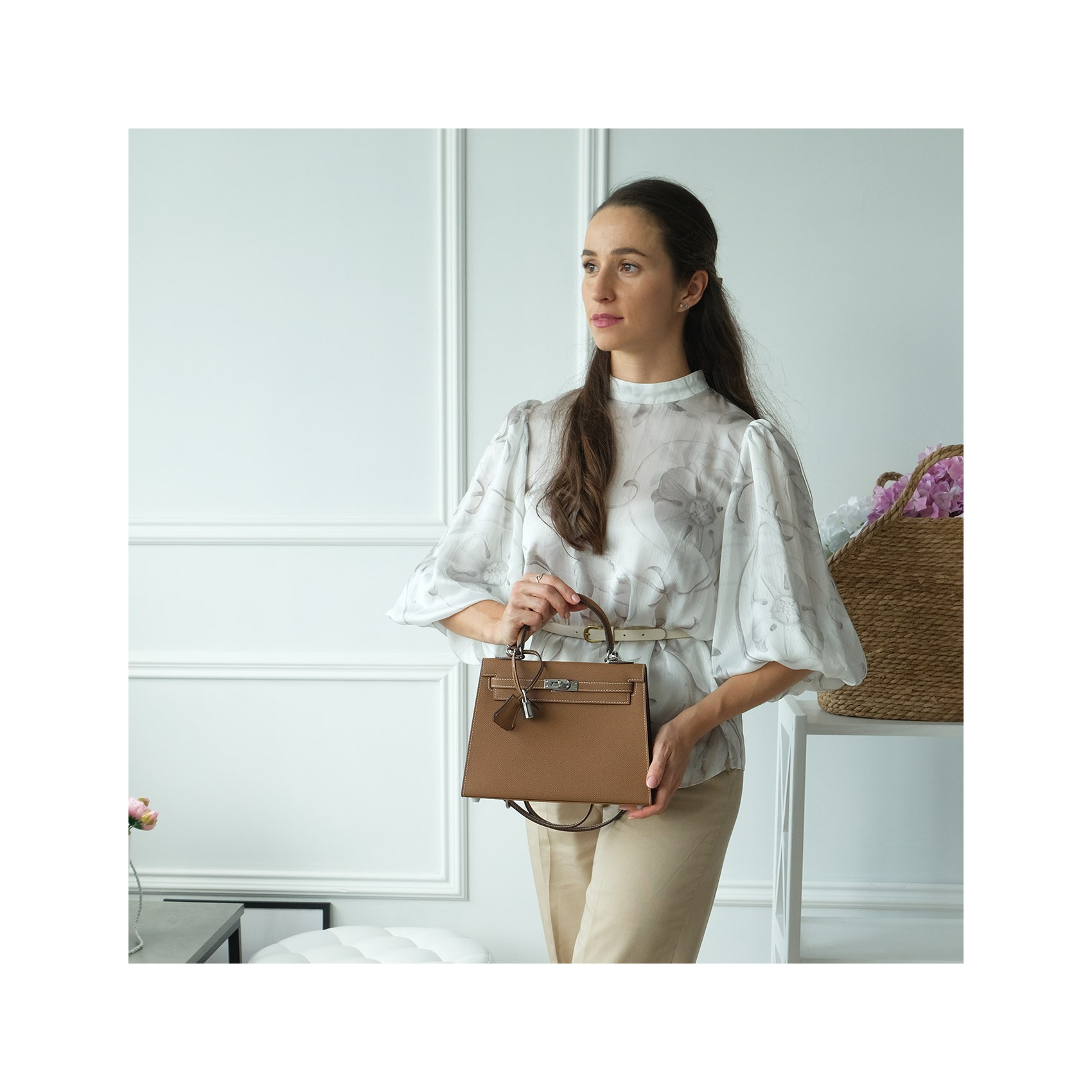 Жіноча шкіряна сумка Kelly 25 коричнева