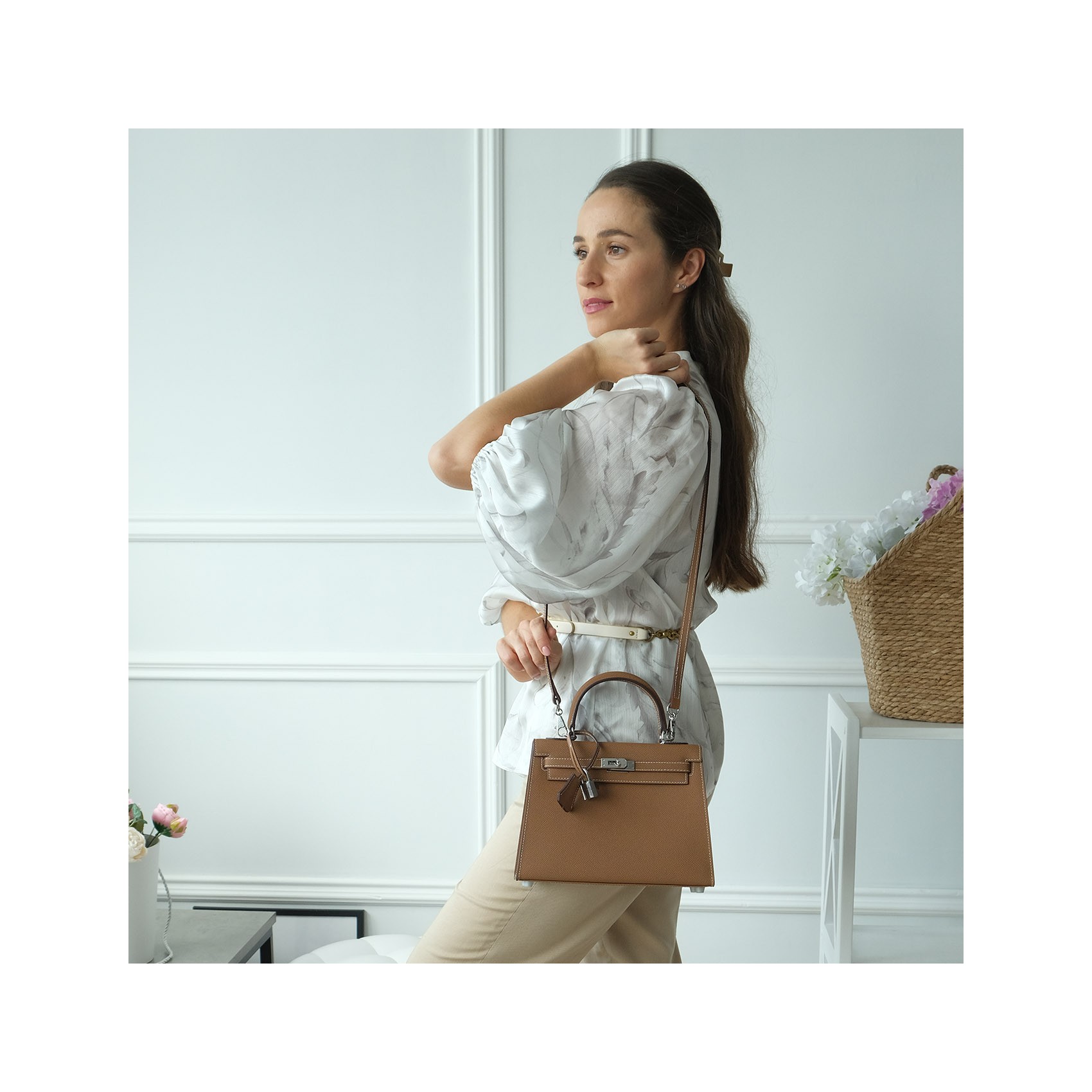 Жіноча шкіряна сумка Kelly 25 коричнева